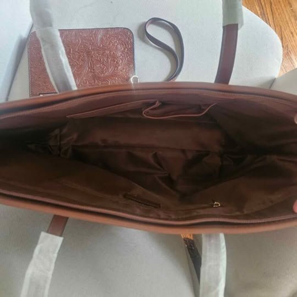 ICOLRAE Women's Brown Leather Shoulder‎ Purse - Picture 8 of 10